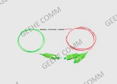 China 250um Type SM SC APC 1X2 Fiber Coupler 1310nm 1550nm 10/90 Split Ratio 1M Length for sale