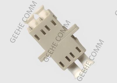 China De HEREN LC UPC Duplex Beige OM3 Vezel Optische Kabeladapter met Flenzen Te koop