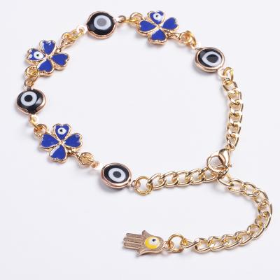 China Wholesale Religious Evil Eye Blue Eye With Hamsa Fashion Lucky Bracelet For Girls for sale