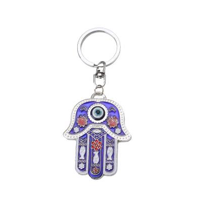 China Hot Selling Good Luck Lucky Eye Hand Plated Keyring Drop Oil Evil Eye Key Chain For Women Men for sale