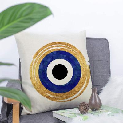 China Anti-static Comfortable Evil Eye Fatima Sofa Cushion Pillow Art Soft Square Pillow Cover with Core for Home Decor for sale