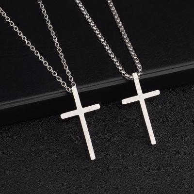 China Classic Non-Fading Jesus Cross Necklace Hip Christian Stainless Steel Pendant Jewelry for Men for sale