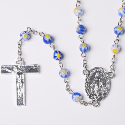 China Religious Christian Rosary Necklace Jewelry Items Souvenirs Catholic Religious Beads Chain for sale