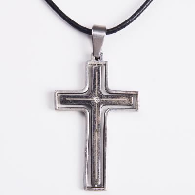 China YIWU Fashion Stainless Steel Religious Catholic Jewelry Cross Pendant With Rhinestone Necklace for sale