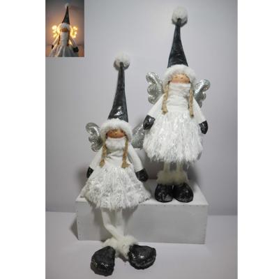 China fabric & Standing White Plush Christmas Angel Doll Decorations for sale