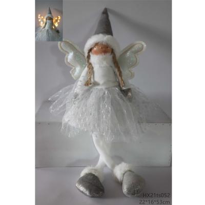 China fabric & Standing White Plush Christmas Angel Doll Decorations for sale