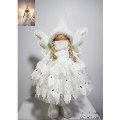 China fabric & White Plush Flip Girl Christmas Angel Decorations for sale