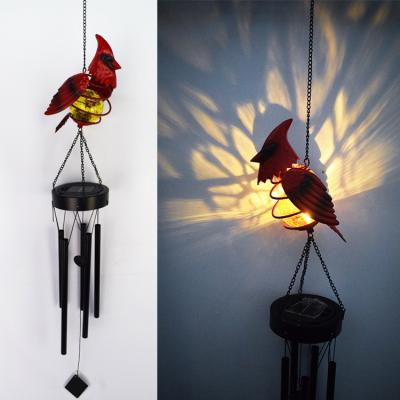 China Garden Decoration Resin Parrot Solar Wind Chimes Parrot Light for sale