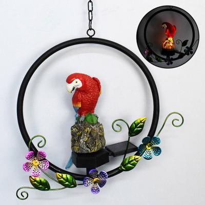 China Garden Decoration Resin Parrot Yard Solar Parrot Light for sale