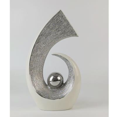 China Sculpture decoration home gift Abstract modern minimalist ceramic silver ceramic statue decoration for sale