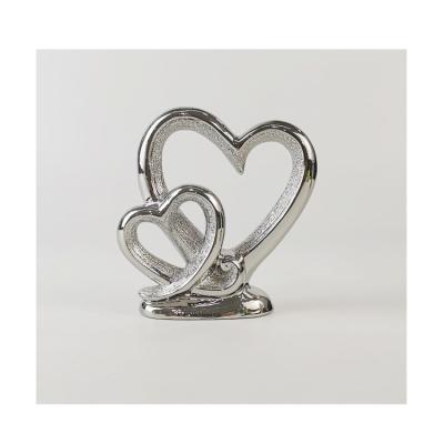 China Minimalist Silver Ceramic Decoration Abstract Statue Home Decor Luxury for sale