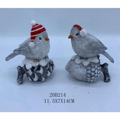 China Polyresin Bird Christmas Table Decoration Polyresin for sale