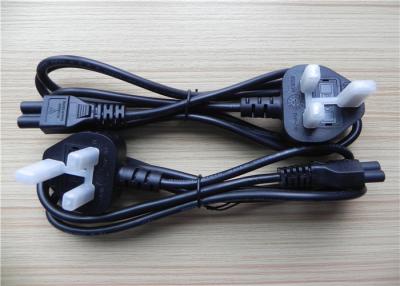 China 3A Fuse 1.5M Length Black Mickey Mouse Power Cable , C5 Cloverleaf Power Cord UK BS EN60320 for sale