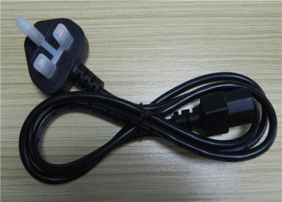 China PHINO UK Kite Mark Black Kettle Lead Power Cable With 3a Fuse 1.5m Length Bs En60320 for sale