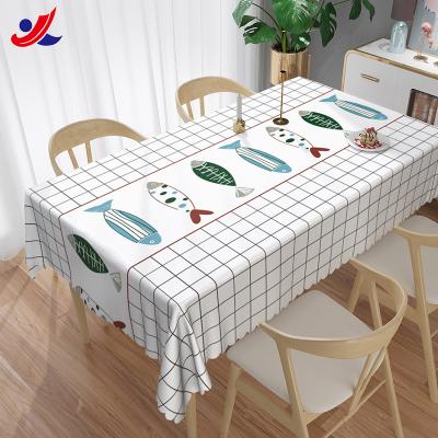 China Promotional Waterproof PVC Tablecloth Cover Dining Table Cloth Transparent PVC for sale