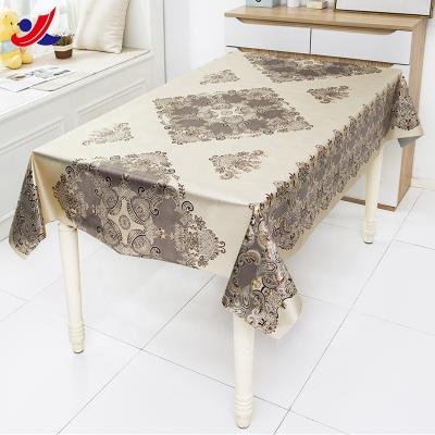 China Waterproof cheap easy to clean oilproof square waterproof tablecloth fabric, tablecloth roll for sale