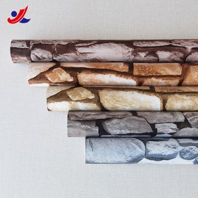 China Excellent Material Waterproof+ECO-Friendly Customized Brick Designs Waterproof PVC Wallpaper Home Decoration for sale