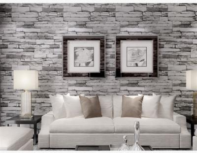 China Film With Glue Ink Printing High Quality Waterproof Artificial Brick 3d Wallpaper for sale