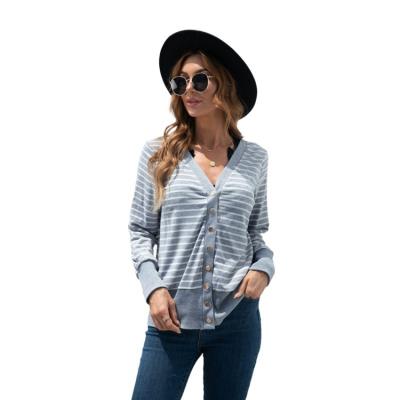 China Anti-Wrinkle Straight Striped Sweater News Outer Wear Medium Casual Short Jacket Women for sale