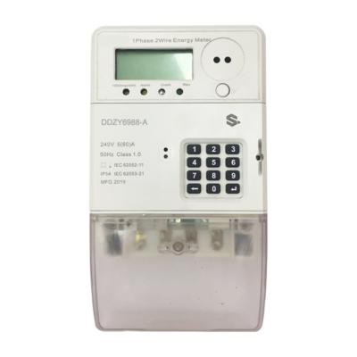 China GPRS/PLC/LORA RF Module Keypad Single Phase Smart Electricity Meter DDZY411C for sale