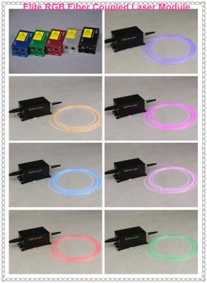 China Elite 250mw RGB Fiber Coupled Laser Module for Corning Light Diffusing Fiber ST Connector for sale