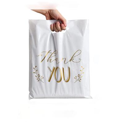 China Recyclable Die Cut Handle Eco-friendly Custom Design Plastic Shopping Engraving Printing Grocery Bags With Logo for sale