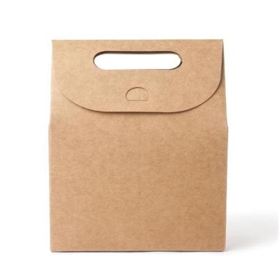 China Food Grade Biodegradable Brown Paper Bag Biodegradable Stock Shopping Bag With Own Logo , Kraft Paper Bag With Die Cut Handle for sale