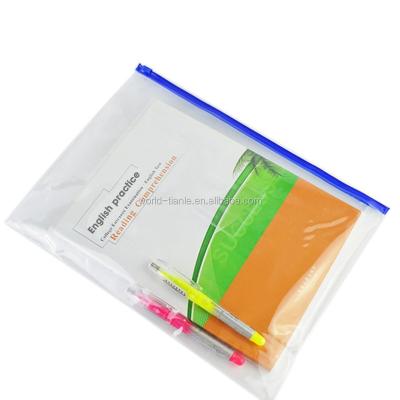 China ANTISTATIC Waterproof Transparent PVC Document Envelope With Zipper Slider Closure for sale