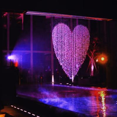 China 304 Stainless Steel Water Fountain Artificial Floating Graphical Digital Water Curtain for sale