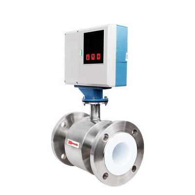 China High Quality Smart Cold Water Temperature LCD Display Heat Electromagnetic Flow Meter For Beer Milk HBLD for sale