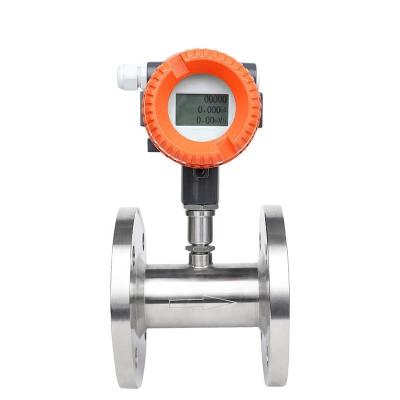 China Flange type stainless steel turbine 4-20ma dn80 turbine flow meter price diesel oil turbine flow meter price digital liquid flow meter for sale