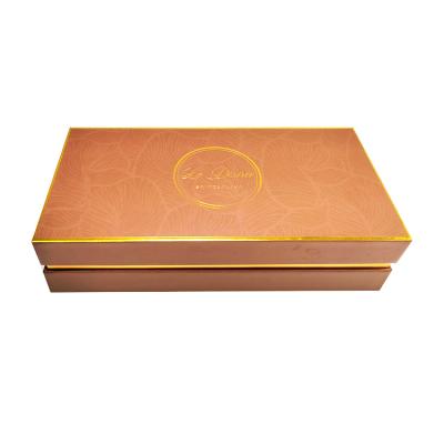 China Eco-friendly Cheap Custom Candy Soft Macaron Chocolate Recycled Packaging Materials Base Lid Packaging Paper Gift Box With Plastic Tray for sale