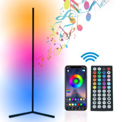 China RGB Change Color Remote Control Modern Tripod Remote Control APP LED Metal Floor Lamp Corner Drop Shipping RGB Floor Standing Lamp for Living Room Bedroom for sale