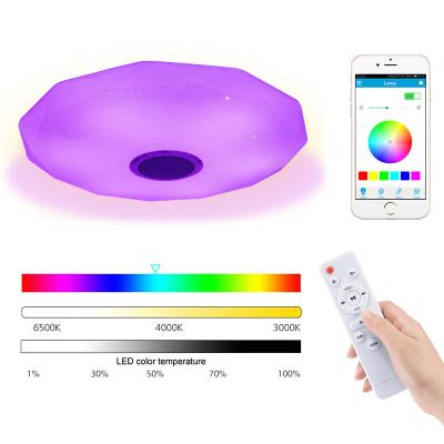 China Modern Nordic Luxury Ceiling Lamp RGB Modern Living Room Bedroom Light Decorate Smart Ceiling Light With Remote Control for sale