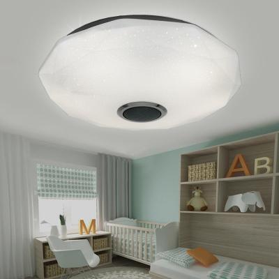 China Modern Lighting 24W 36W Modern Indoor Decorative Acrylic Music Speaker Smart LED Ceiling Remote Lamps for sale