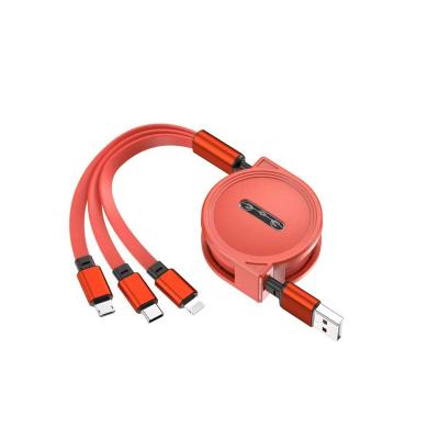 China 3 Usb In1 Multi Charging Cable Retractable Universal Retractable Flexible Data Cable For Ip / Type C / Ad for sale