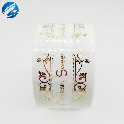 China Heat Sensitive Custom Self-adhesive Foil Vinyl Label Sticker No Residue Clear Stickers Stamp Labels for sale