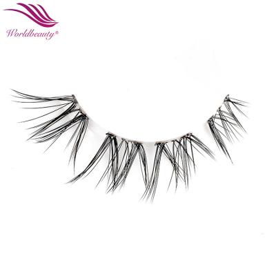 China 25-30 Times Worldbeauty High Quality OEM ODM Create Your Own Brand 3D Effect DIY Segment Pre Cut False Eyelashes for sale