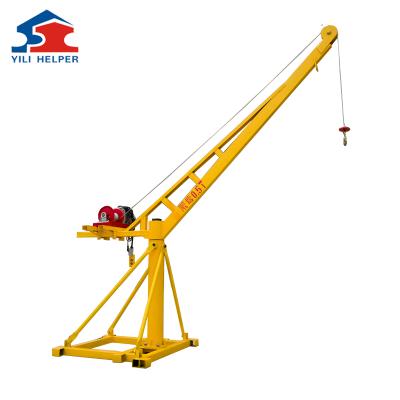 China 360 Other Degree 500kg Small Jib Lift Monkey Portable Mini Crane with Electric Crane for sale