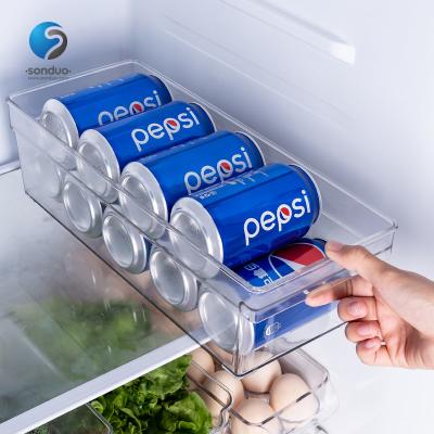 China SONDUO Wholesale Viable Clear Plastic Organizer Food Storage Bin Fridge Container For Kitchen With Handle for sale