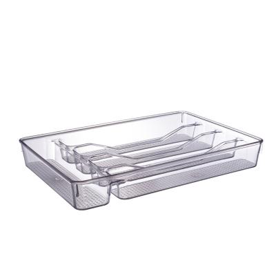 China Various Design Size New Kitchen Food Storage Boxes Refrigerator Storage Organizer Premium Clear Plastic Cutlery Stand Shelf Viable In Stock for sale