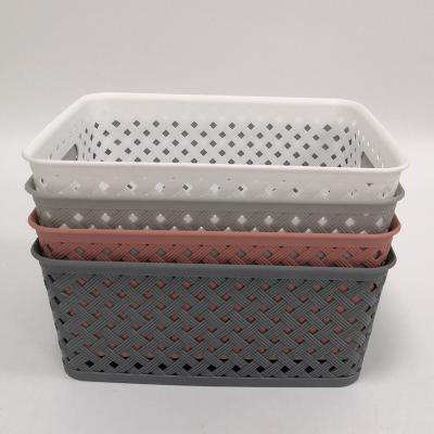 China Sustainable Rattan Basket Plastic Household Storage Basket With Lid / Without Lid 6 Sizes Available USA Japan Korea Popular for sale