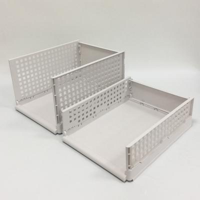 China Viable good quality foldable plastic basket, flexible plastic drawer, plastic folding basket for sale