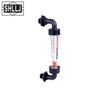 China PVC Elbow Flow Meter Plaatic Panel Mount Rotameter Flow Meter With Elbow for sale