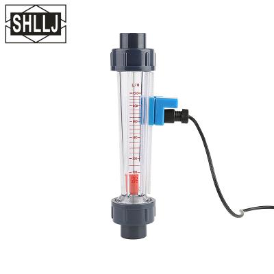 China Plastic PVC PVC Tube Flow Meter Water Flow Alarm LZS Series Rotameter With Switch for sale