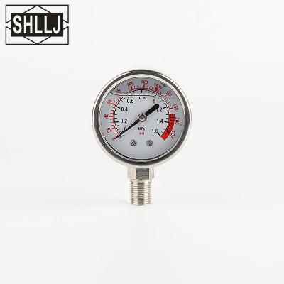 China SS304 Factory Supply Low Pressure Gauge Gauge Gas Piezometer Air Pressure Gauge for sale