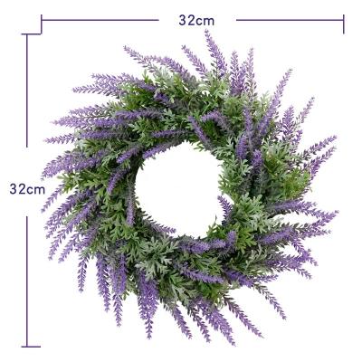 China New Style Lavender Silk Garland Artificial Plastic Flower Wreath For Wedding Decor for sale