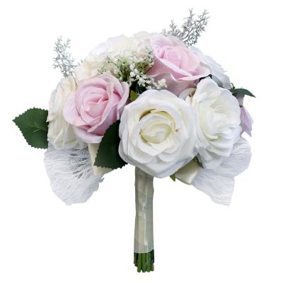 China Wedding Decoration High Quality Roses Artificial Flowers Romantic Bridal Wedding Bouquet for sale