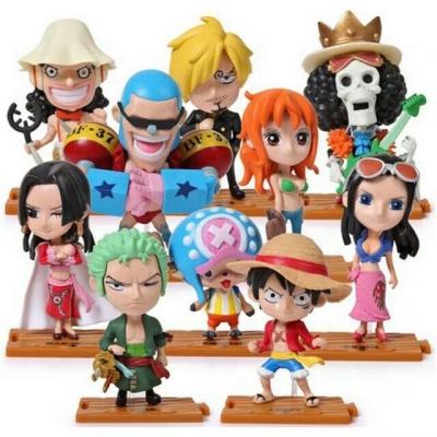 China One Piece Japanese Anime Cartoon Toy 68 Generation Luffy/Nami/Zoro Play Q Version Action Number Kids Model Toy For Gifts Set 10pcs for sale