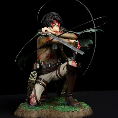 China Cartoon Toy Anime Attack On The Kneeling Injury Courage Decoration Collectible Model Doll Toys Levi Vinyl Action Figures Titan Fight for sale